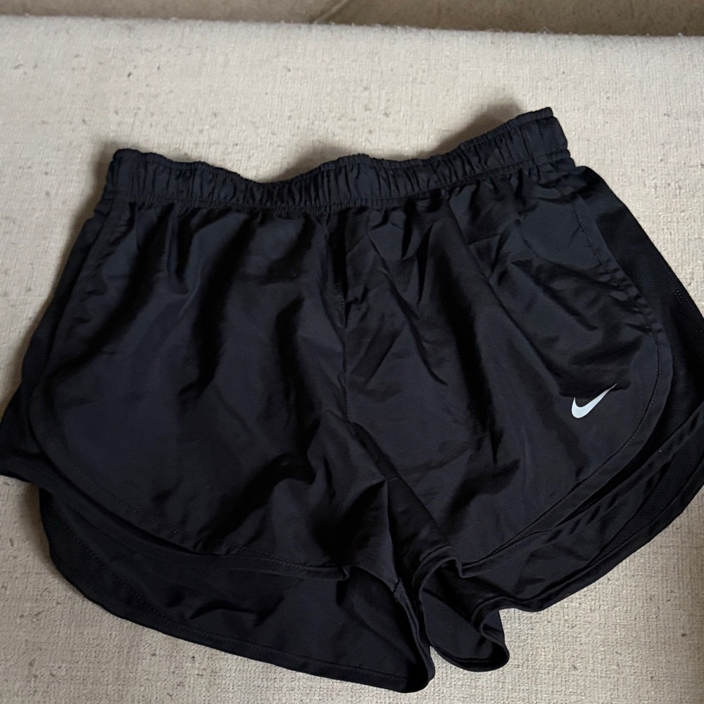 Nike Black Women's Athletic Shorts with White Swoosh